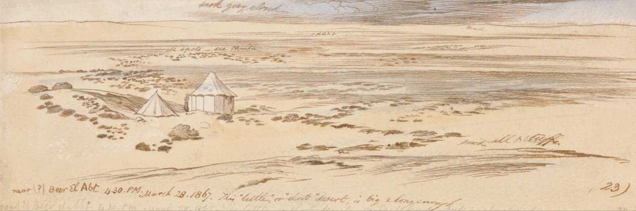 Near Beer El Abt, 4:30 pm, 28 March 1867 by Edward Lear