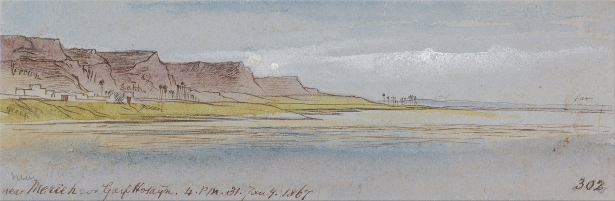 Near Mereeh or Garf Hossayn, 4:00 pm, January 31, 1867 by Edward Lear