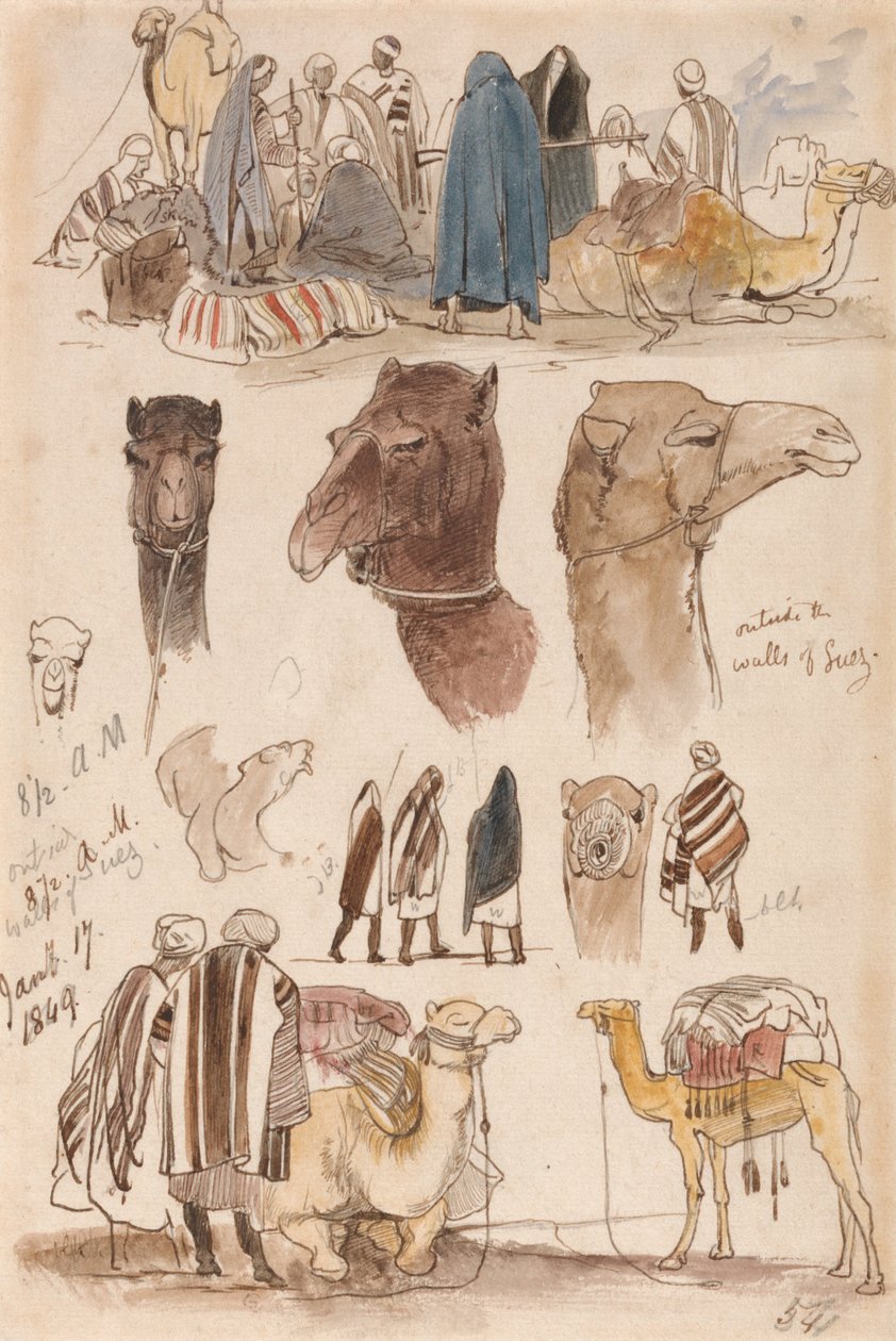 Outside the Walls of Suez, 8-30 a.m., 17 January 1849 by Edward Lear