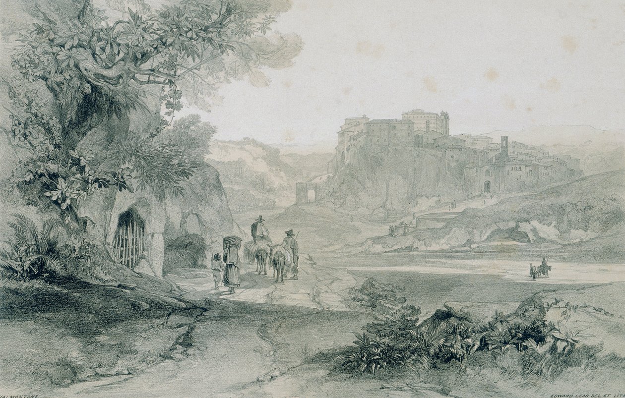 Views in Rome and its environs: Town and Palace of Valmontone by Edward Lear