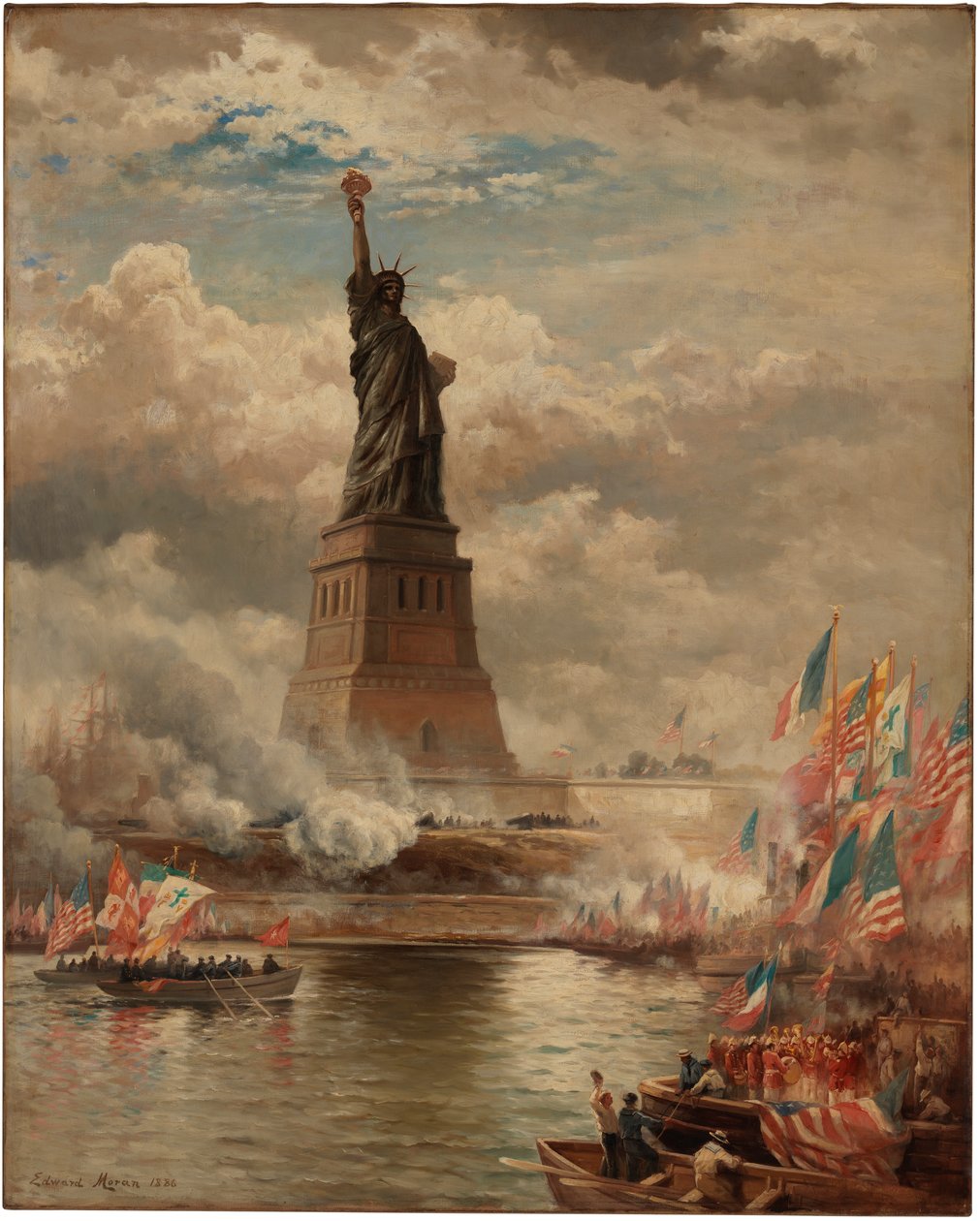 The Unveiling of the Statue of Liberty, Enlightening the World by Edward Moran