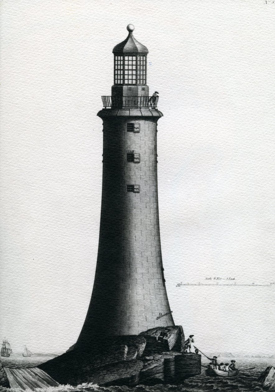 South Elevation of the Stone Lighthouse Completed upon the Edystone by Edward Rooker