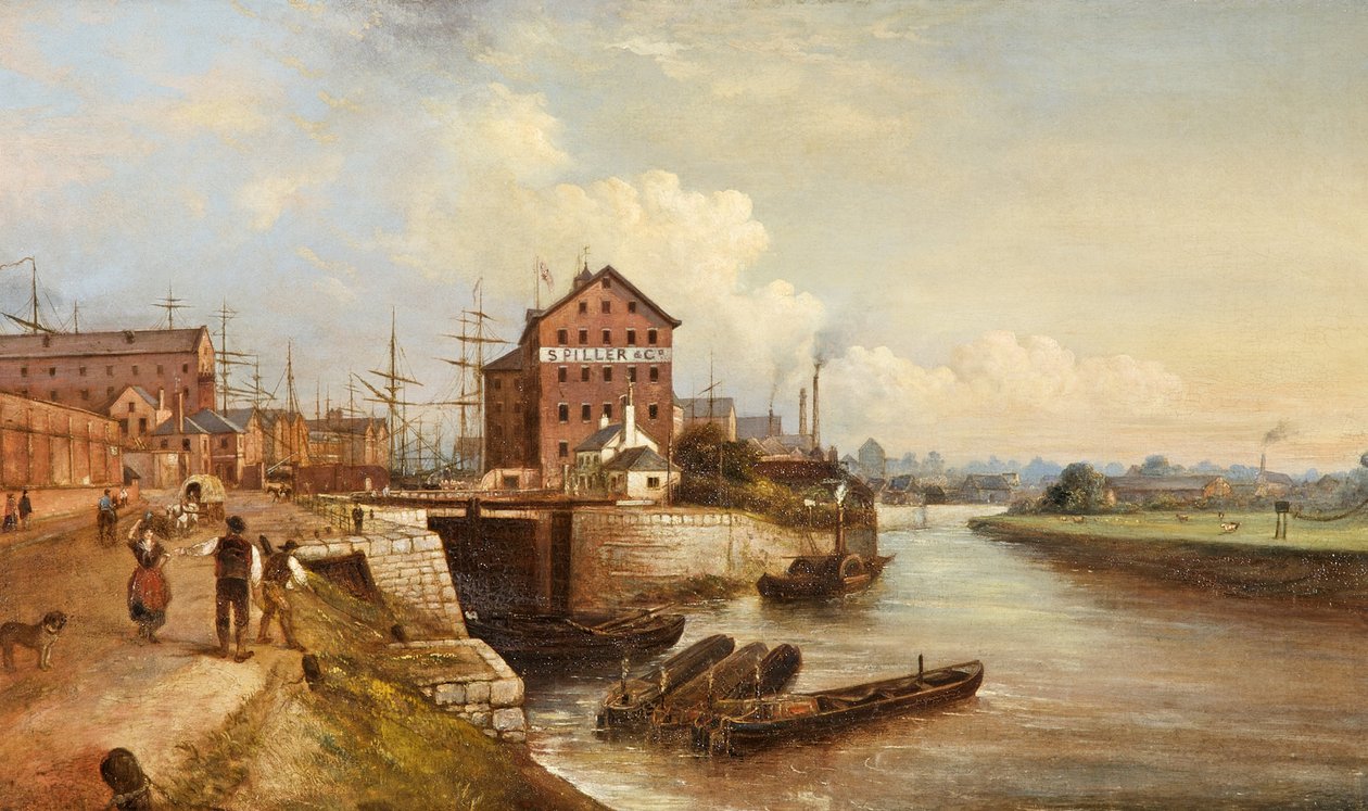 Gloucester Quay and Docks, 1890 by Edward Smith