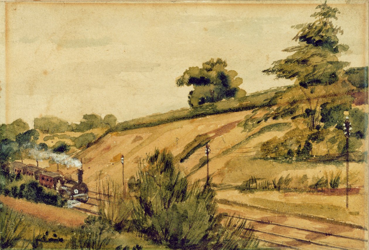 Landscape with Train by Edward W. Fitch