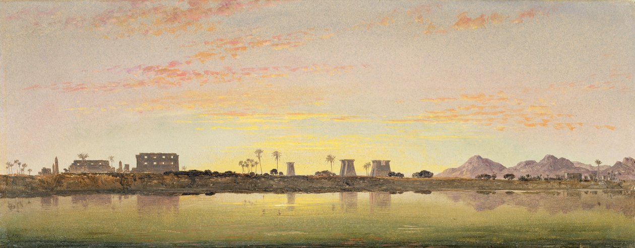 Pylons at Karnak, the Theban Mountains in the Distance by Edward William Cooke