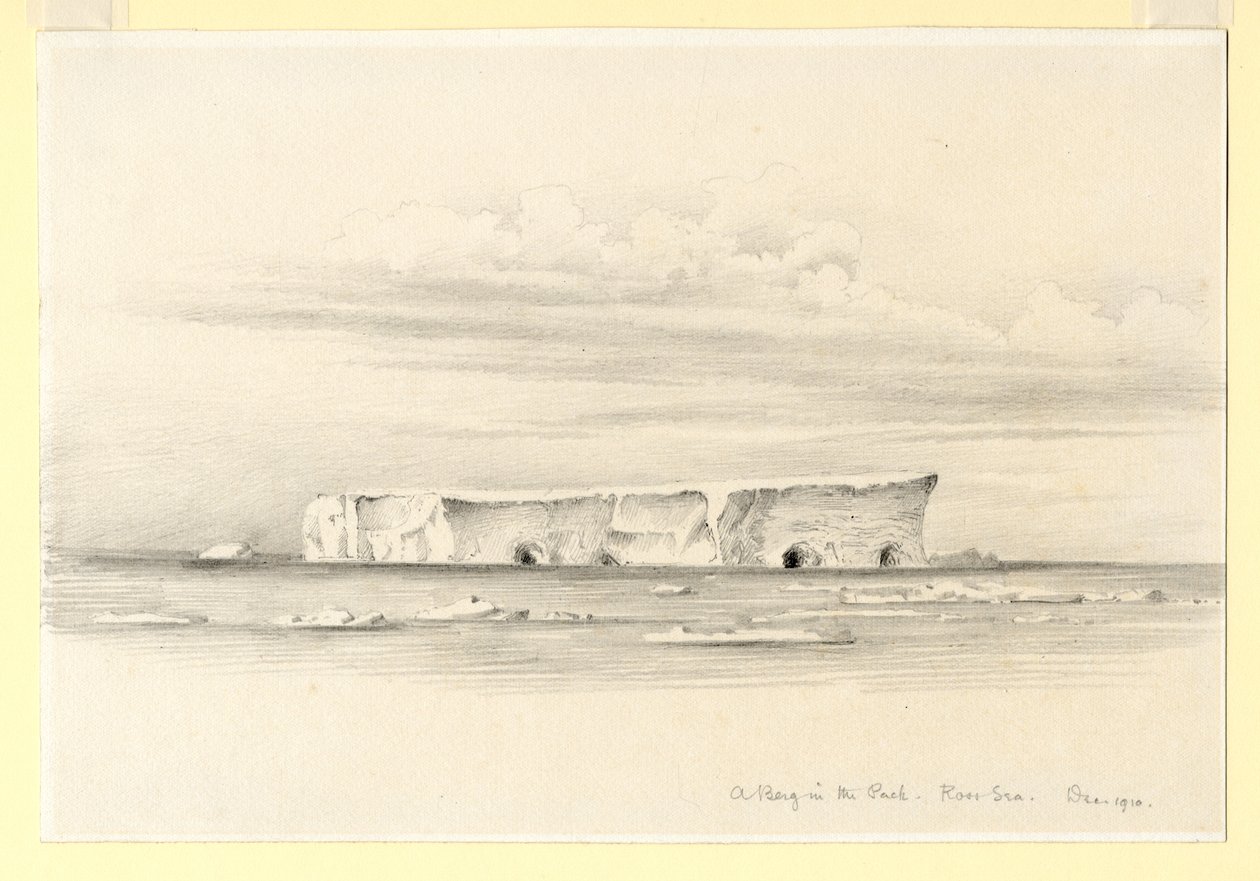 A Berg in the Pack, Ross Sea, 1910 by Edward Adrian Wilson