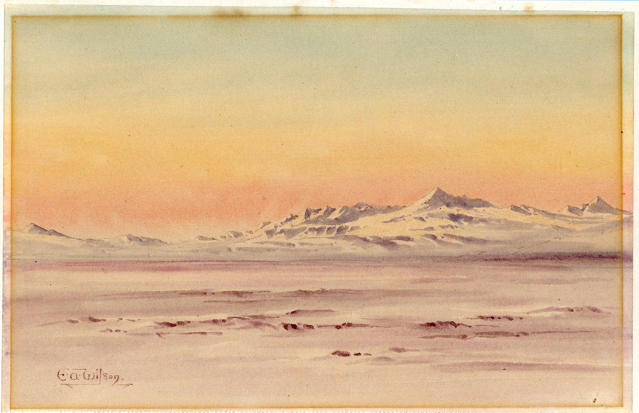 Antarctic coastal scene, 1901-04 by Edward Adrian Wilson