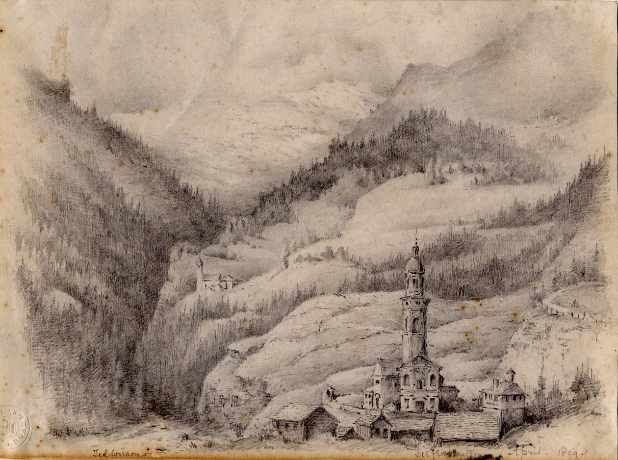 Tiefencastel, Switzerland, 1899 by Edward Adrian Wilson