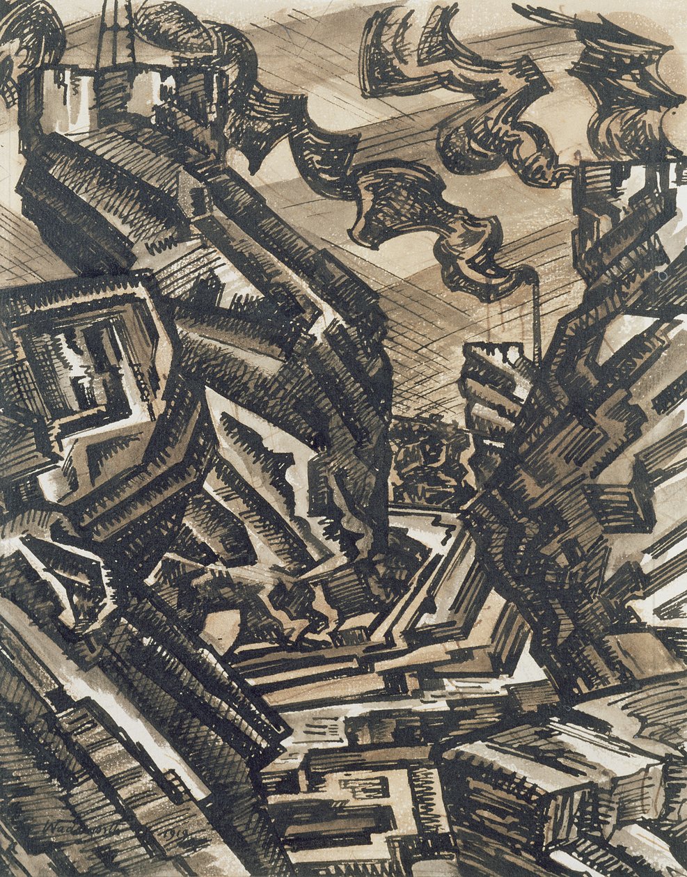 Black Country Drawing: Steel Works by Edward Alexander Wadsworth