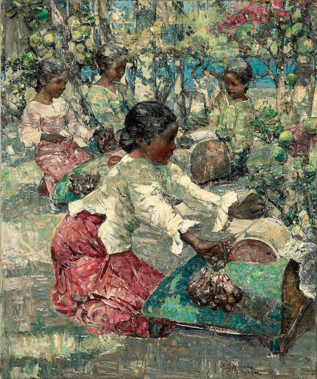 Burmese Lace Makers by Edward Atkinson Hornel