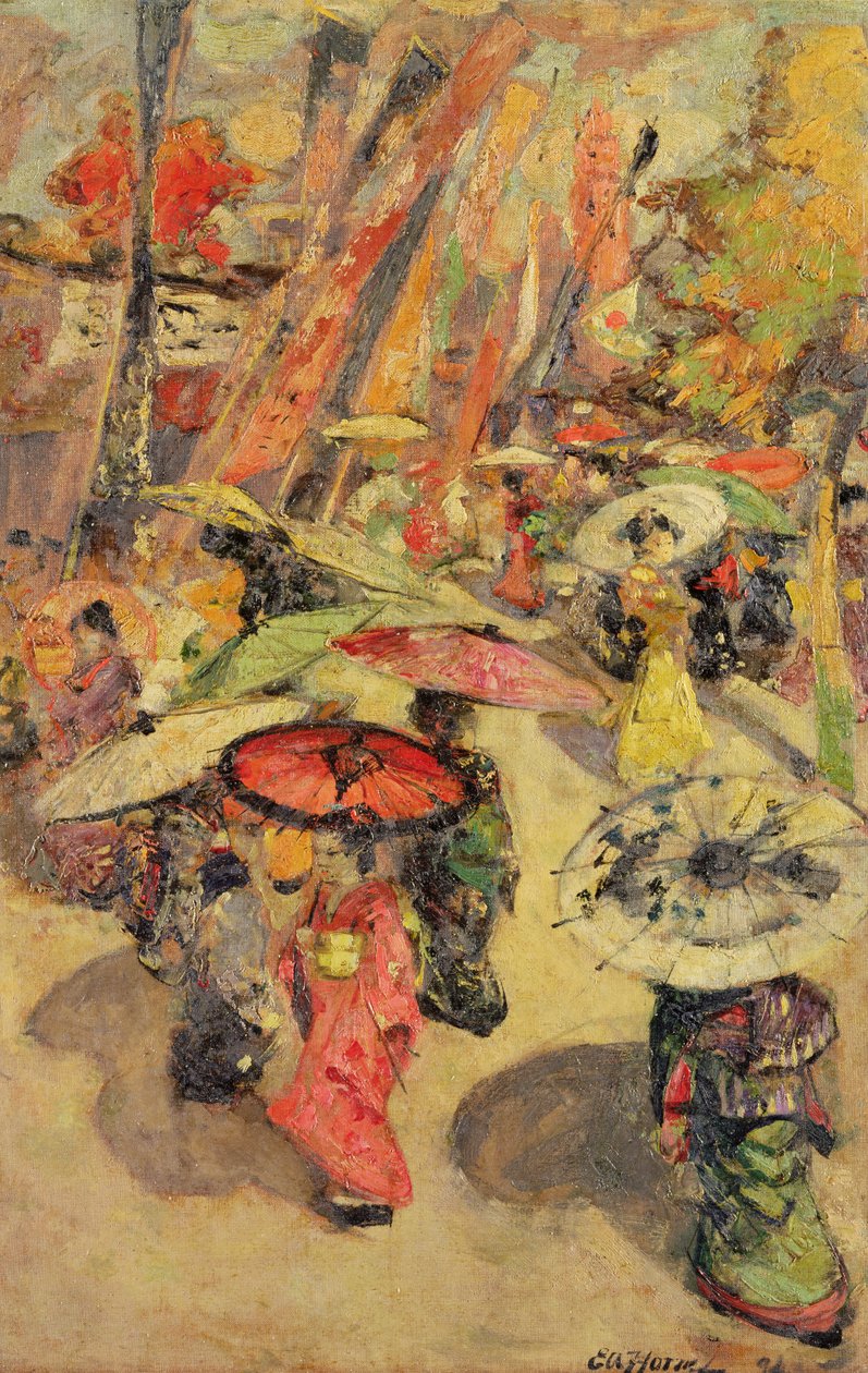 Street Scene, Tokyo by Edward Atkinson Hornel