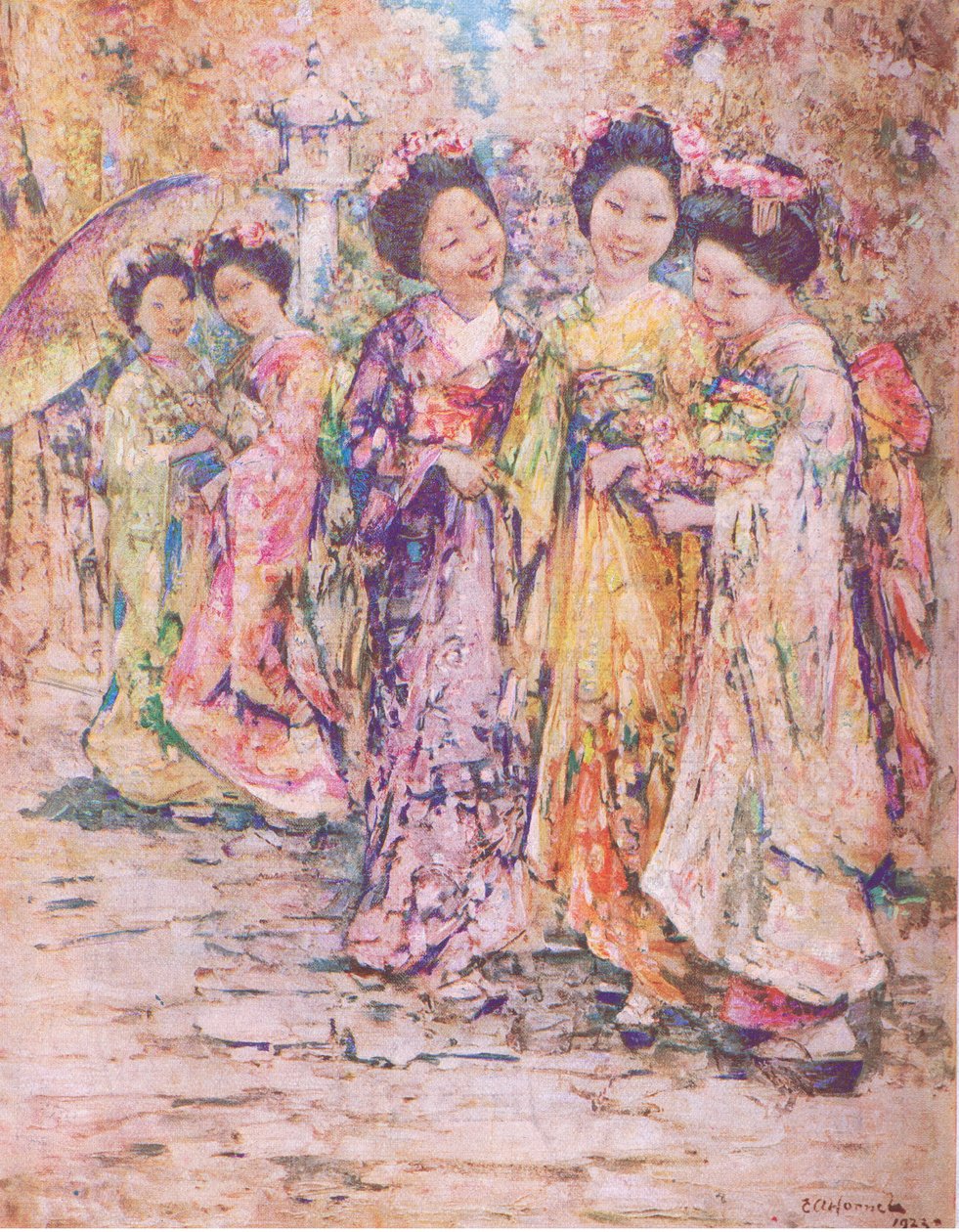 The promenade, Kyoto, illustration from My Magazine by Edward Atkinson Hornel