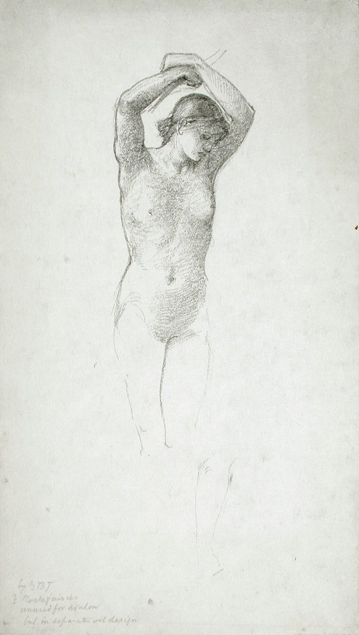 Standing Female Nude with Arms Raised by Edward Burne-Jones