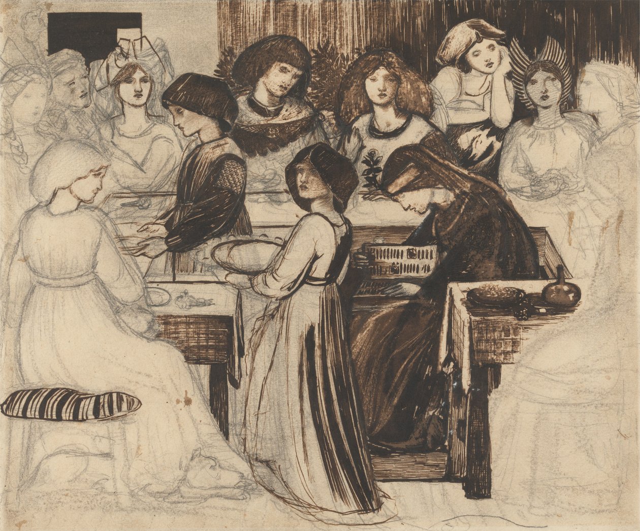 Study for The Wedding Feast of Sir Degrevaunt by Edward Burne-Jones