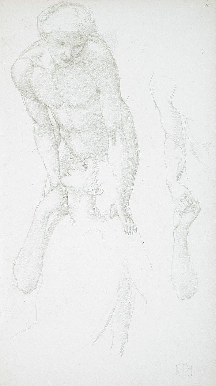 Two Male Nudes by Edward Burne-Jones