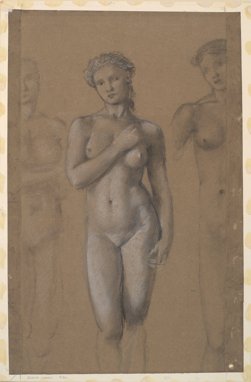 Female Nude - Three Studies, Possibly for Venus by Edward Burne Jones