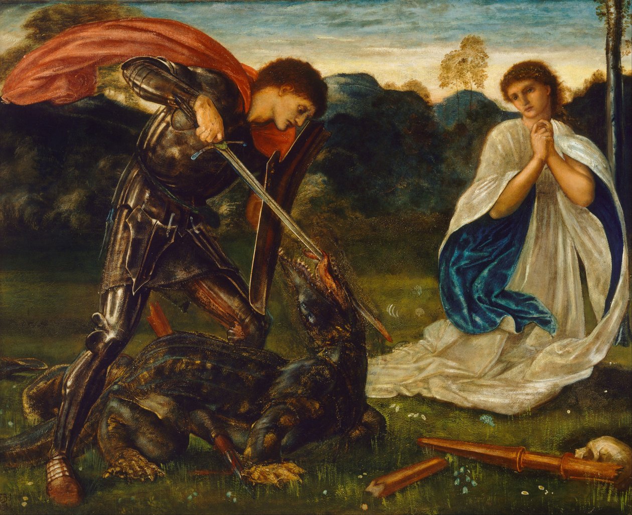 The Fight: St George Kills the Dragon VI by Edward Burne Jones