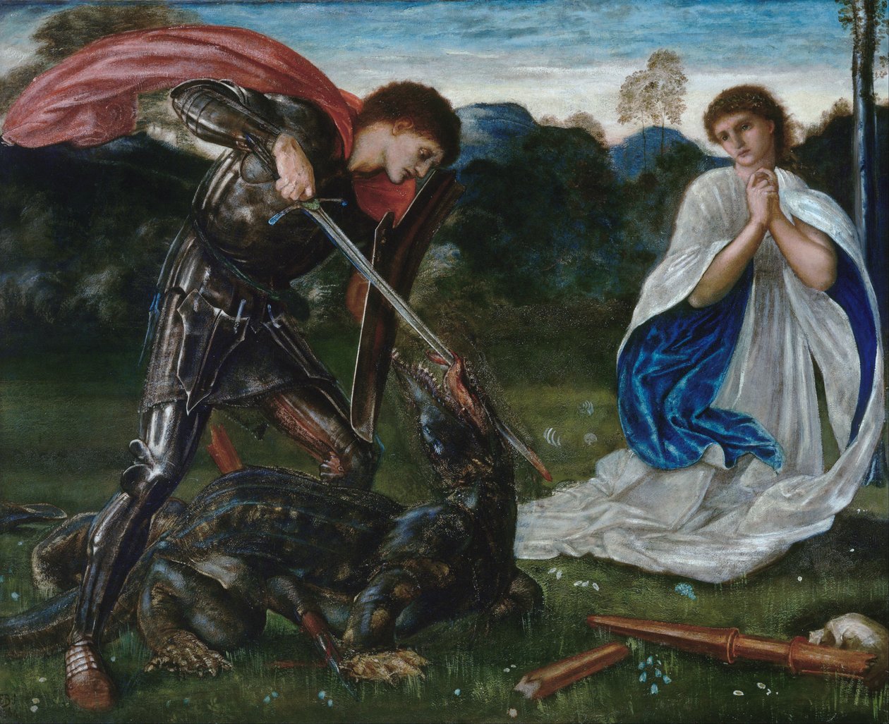 The Fight: St George Kills the Dragon VI by Edward Burne Jones