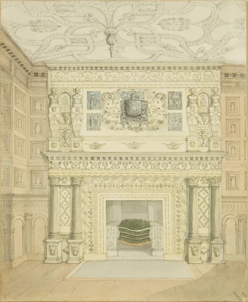 Chimneypiece, Great Oak Room, Red Lodge by Edward Cashin