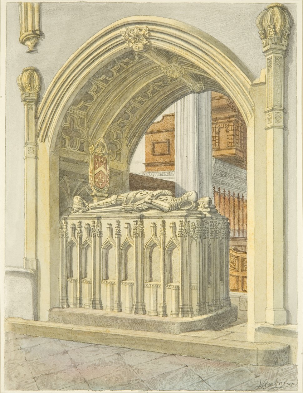 Tomb of Robert Fitzharding, died 1170, in Bristol Cathedral by Edward Cashin