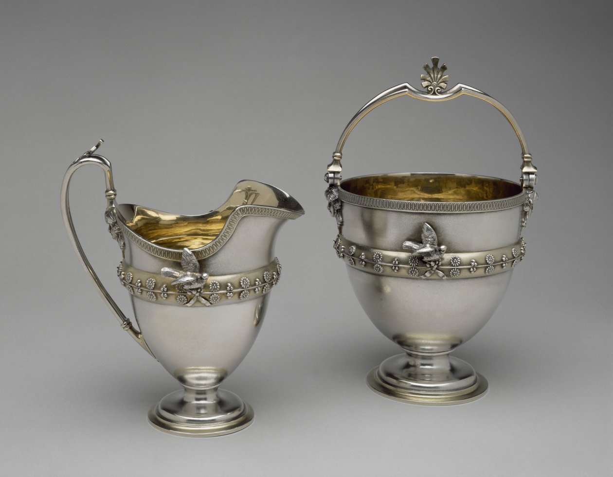 Cream Pitcher and Sugar Basket, c. 1865-1869 by Edward Chandler Moore