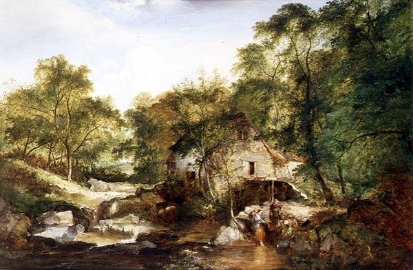 A Wooded River Landscape by Edward Charles Williams