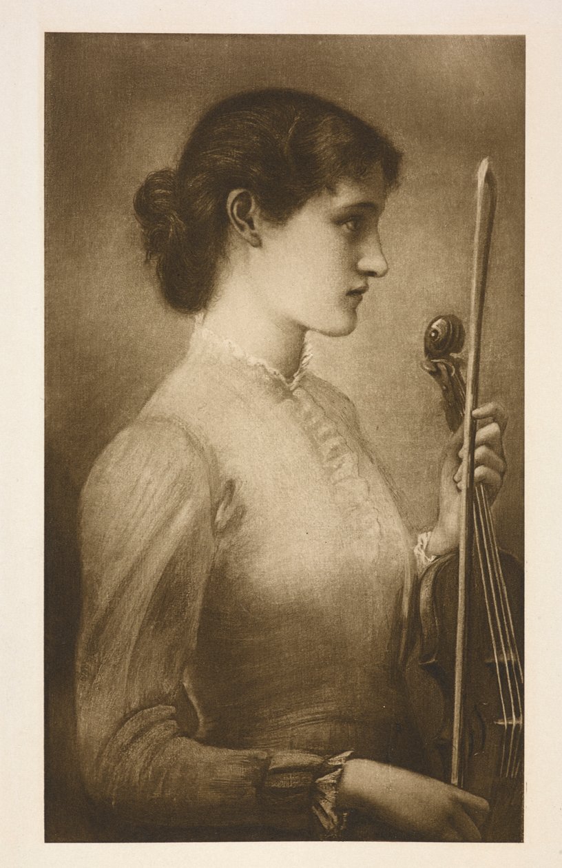 A Portrait. Reproduction of the Painting by the Pre-Raphaelite Artist Edward Burne-Jones by Edward Coley (after) Burne Jones