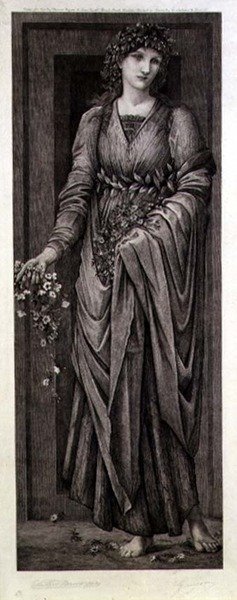 Flora, engraved by Eugene Gaujean by Edward Coley (after) Burne Jones