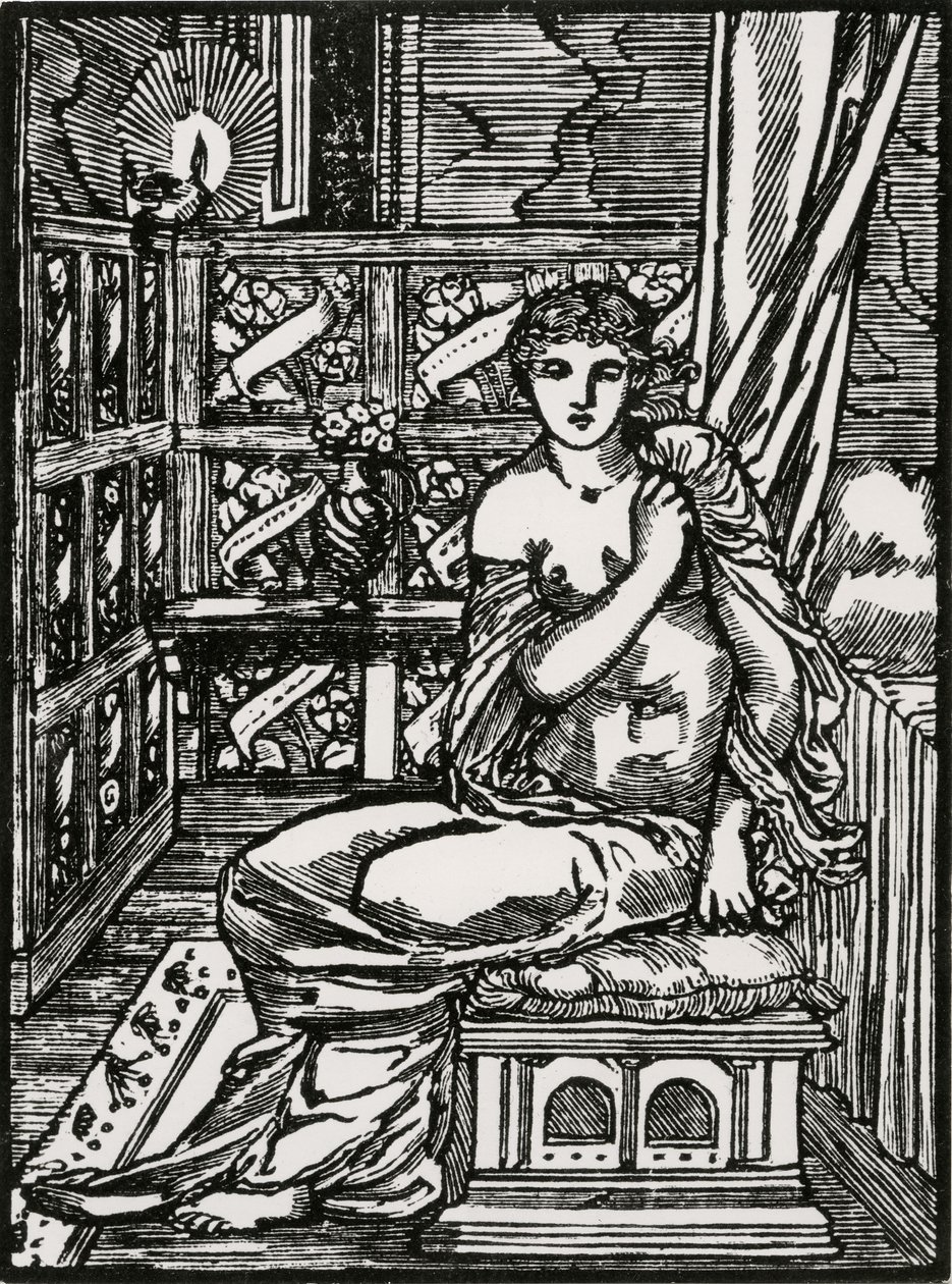 Psyche Expecting Cupid by Edward Coley (after) Burne Jones