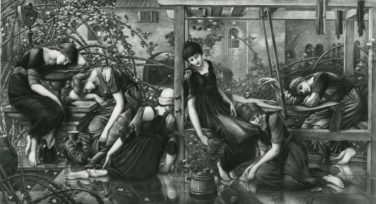 The Garden Court, from the Briar Rose Series by Edward Coley (after) Burne Jones