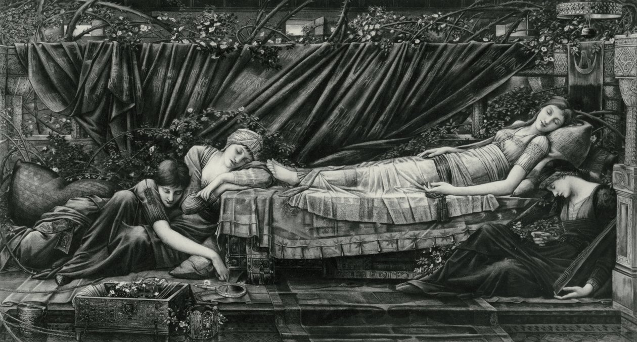 The Rose Bower, from the Briar Rose Series by Edward Coley (after) Burne Jones