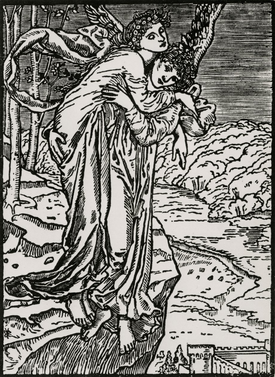 Zephyr and Psyche by Edward Coley (after) Burne Jones