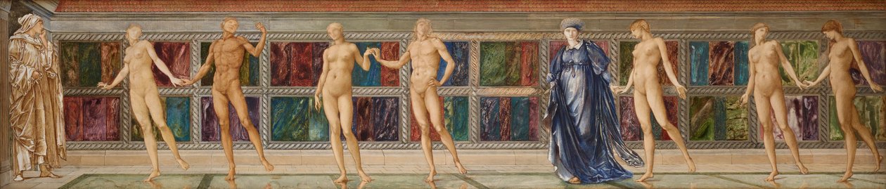 The Pilgrim in the Garden of Idleness - Study of nine Figures, c.1874 by Edward Coley (studio of) Burne Jones