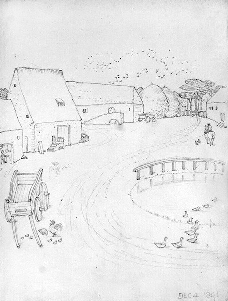 A Farm, 4th December by Edward Coley Burne Jones