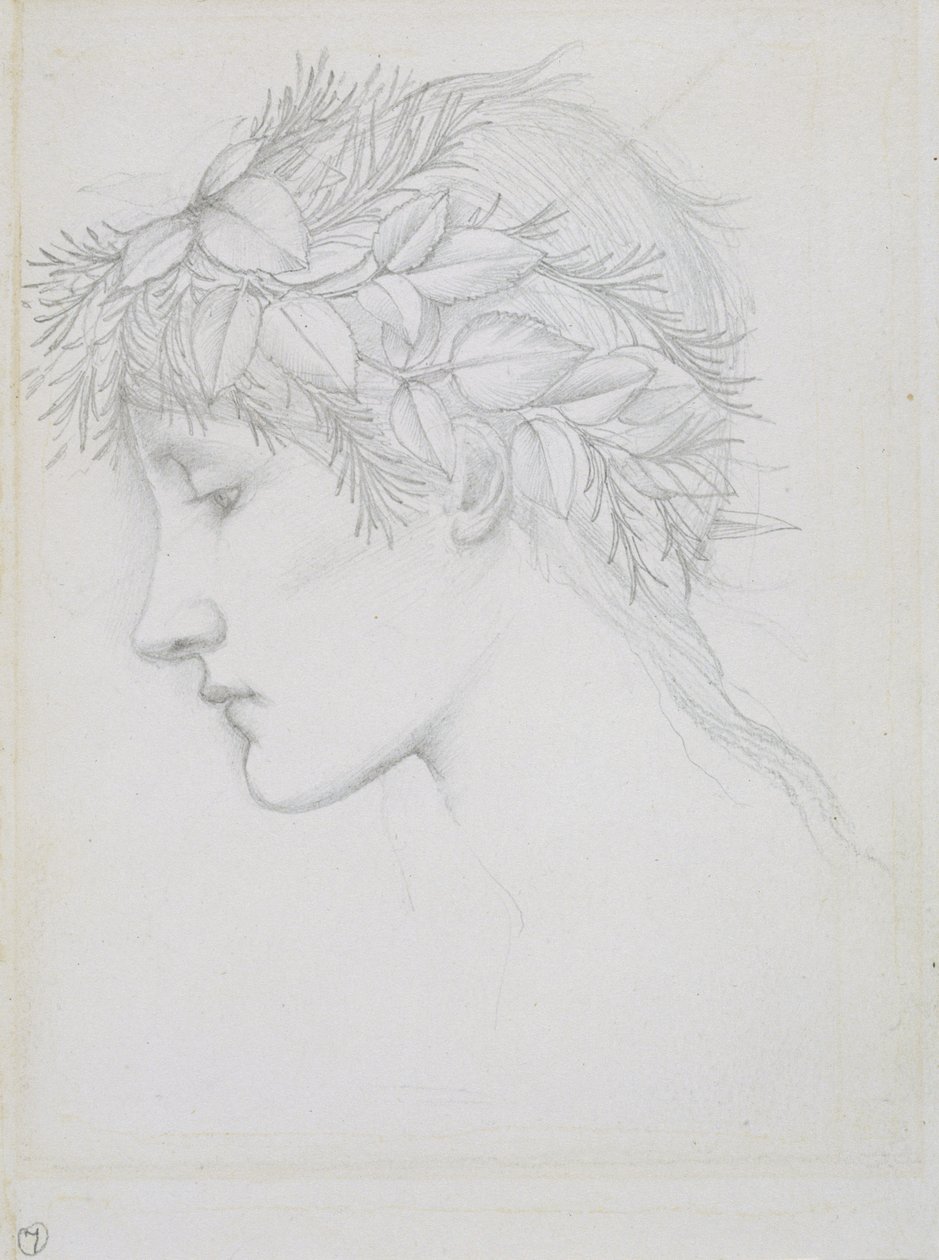 Head crowned with leaves, c.1897 by Edward Coley Burne Jones