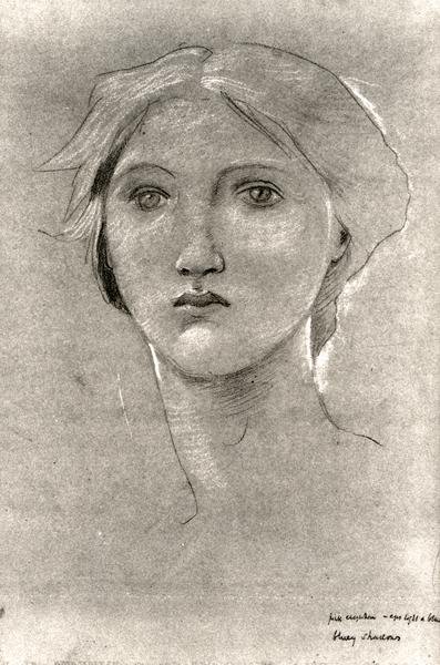 Head of a Girl, c.1893-96 by Edward Coley Burne Jones