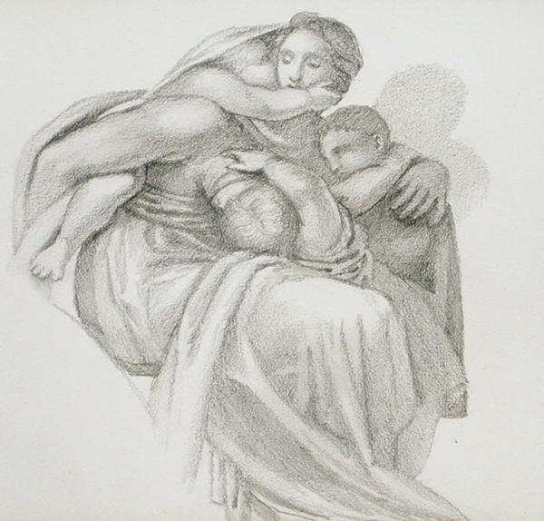 Mother and Three Children by Edward Coley Burne Jones