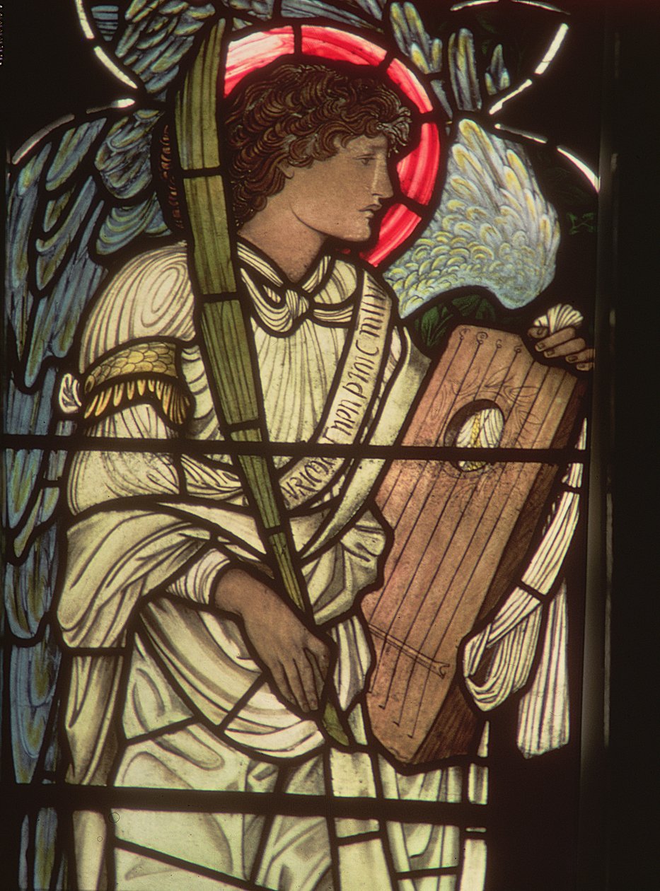 Angel with a Lyre, from the St. Cecilia Window, Christ Church, Oxford by Edward Burne Jones