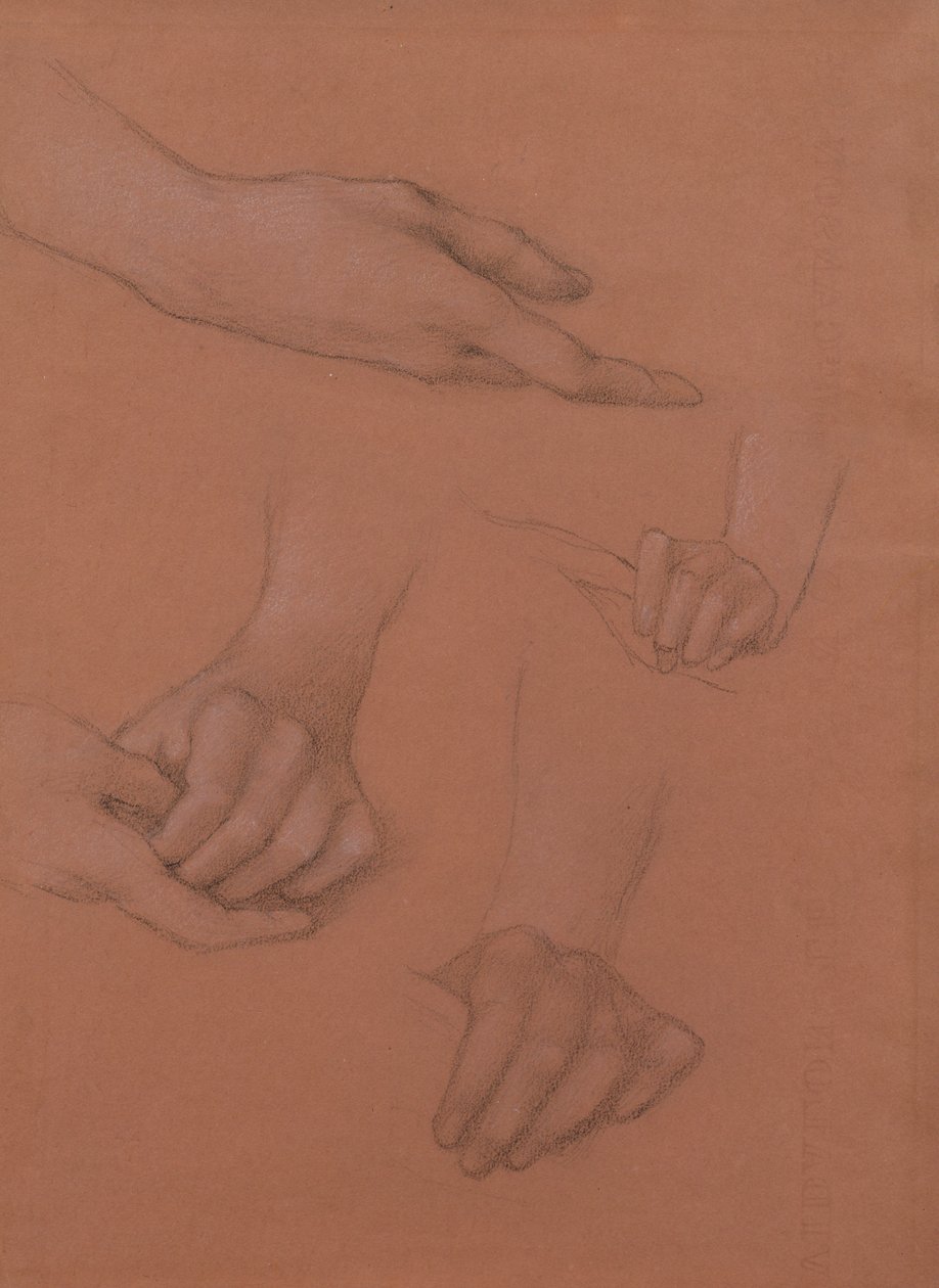 Studies of Hands for the Portrait of Mary Gaskell by Edward Burne Jones