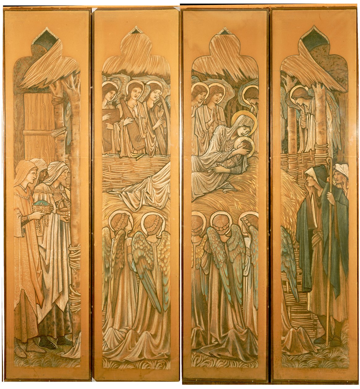 The Nativity, Cartoons for the Stained Glass Window at St. Deiniol, Hawarden, 1897 by Edward Burne Jones