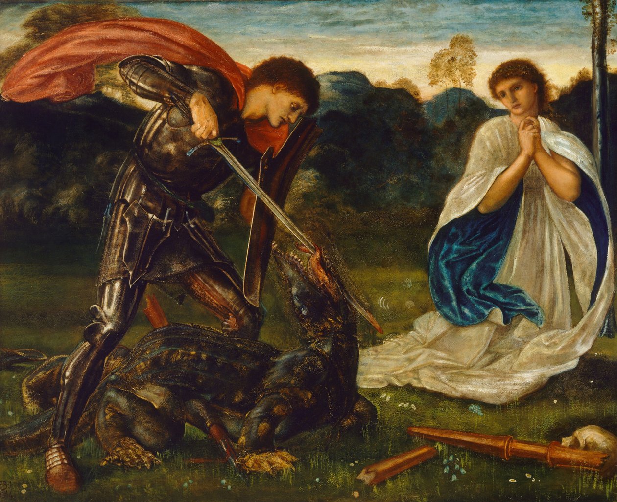 The fight: St George killing the dragon VI by Edward Burne Jones