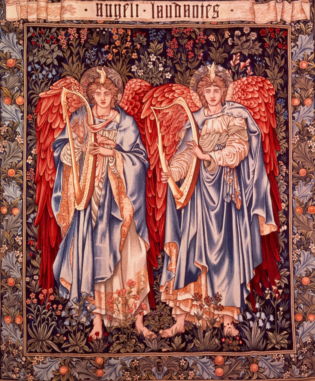 Angeli Laudantes (detail) by Edward Coley and Dearle John Henry Burne Jones 