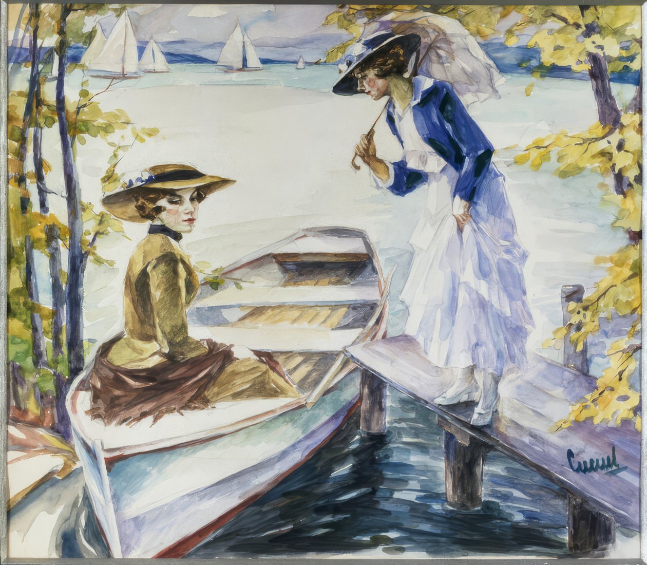 At the Pier by Edward Cucuel