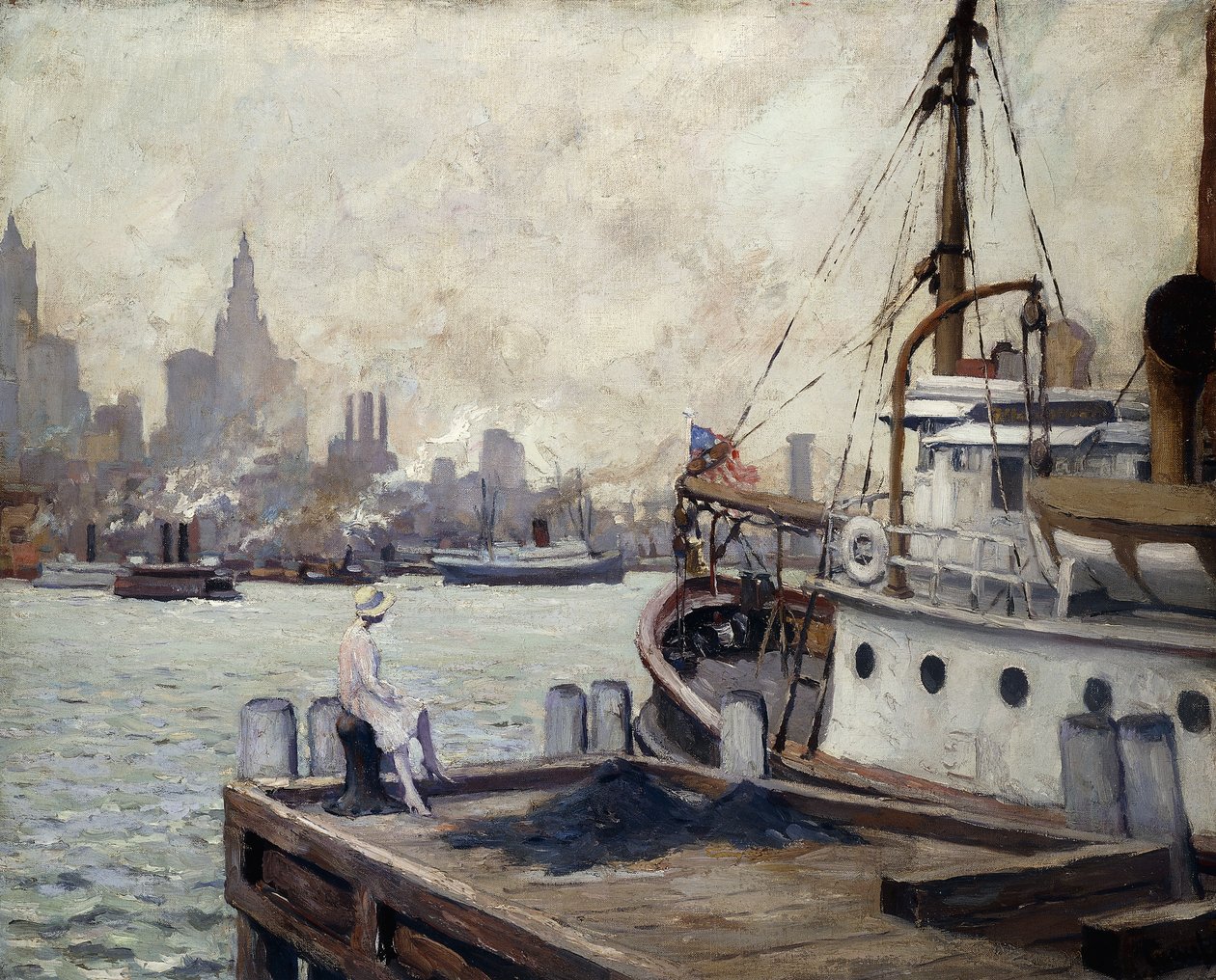 Morning in New York Harbor by Edward Cucuel