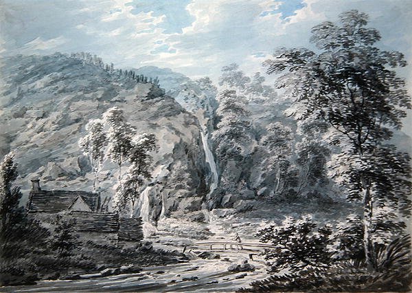 A Waterfall at Corwen, North Wales by Edward Dayes