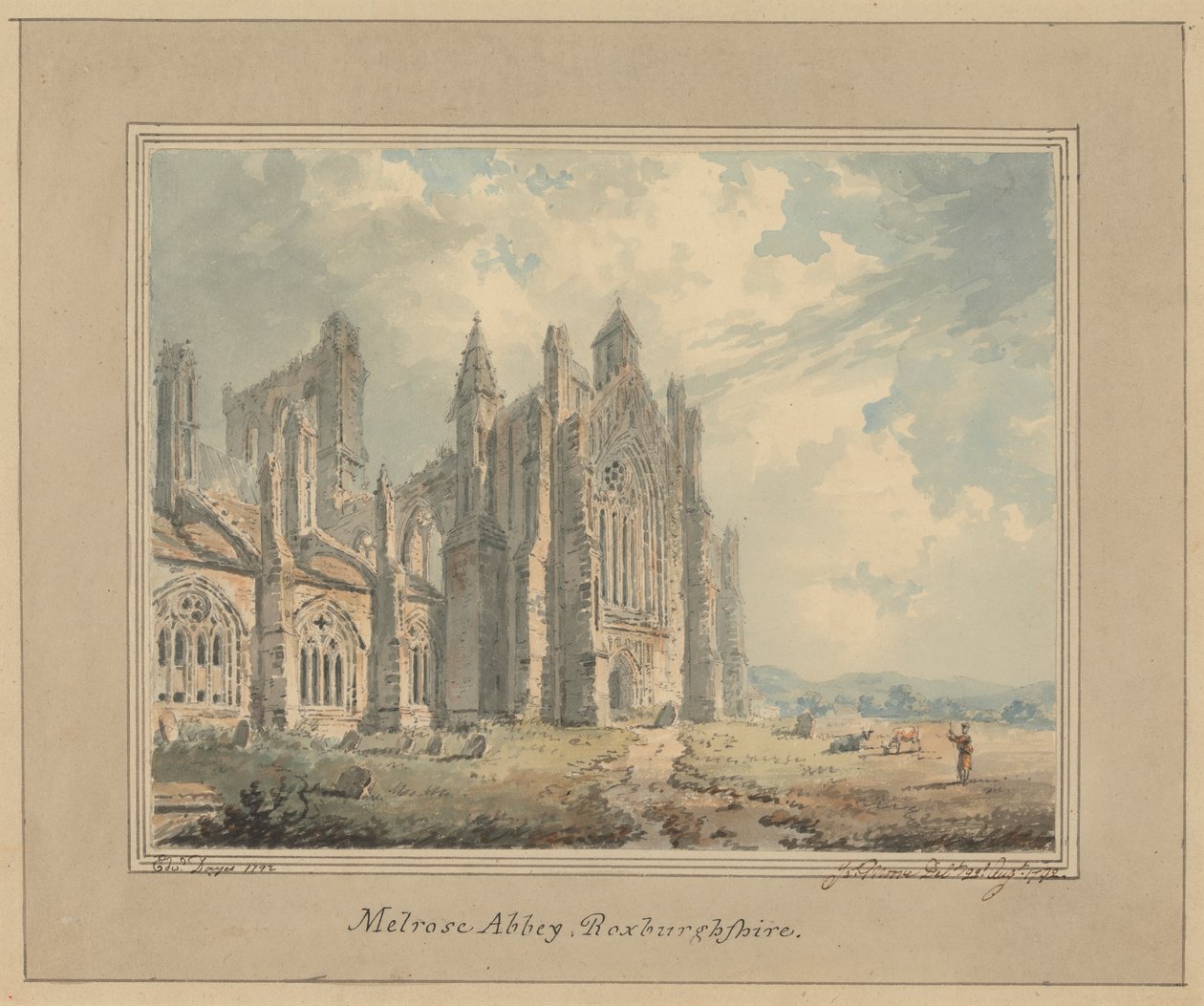 Melrose Abbey, Roxburghshire by Edward Dayes