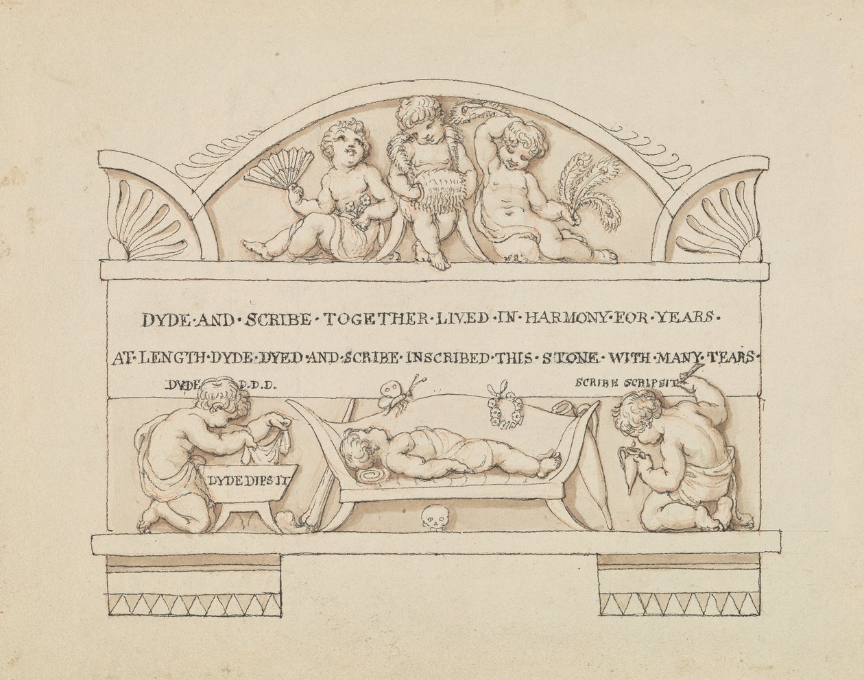 Design for Monument to Dyde and Scribe by Edward Francis Burney