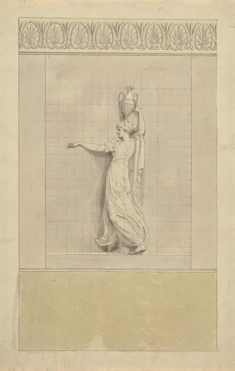 Female Figure carrying Water Jug on her Head by Edward Francis Burney