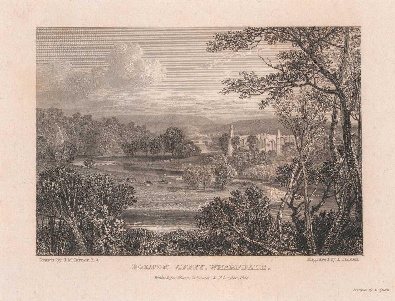 Bolton Abbey, Wharfdale by Edward Francis Finden