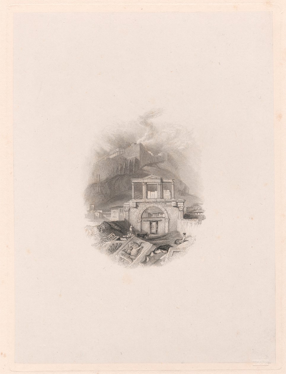 Gate of Theseus, Athens by Edward Francis Finden